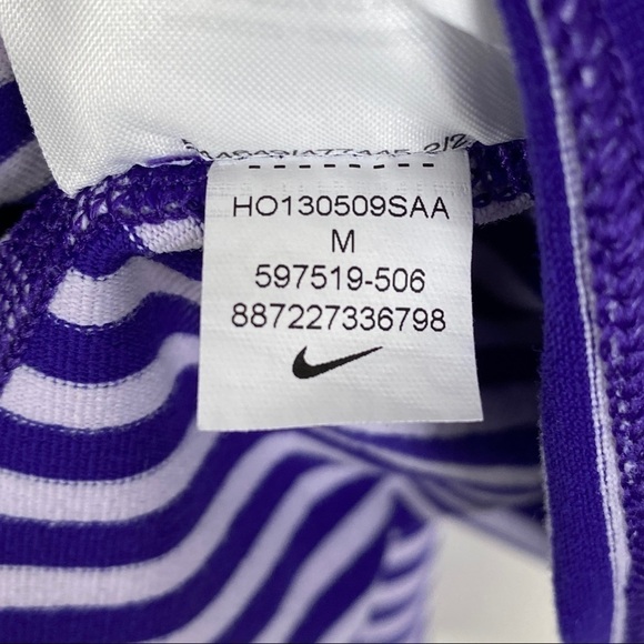 Nike‎ Dri-Fit Slim Fit Purple Striped Built-In Bra Athletic Tank Top Women's Med - Picture 12 of 12